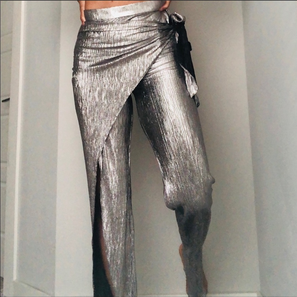 Zara limited edition sparkly Front Wrap Pants Size XS & S
